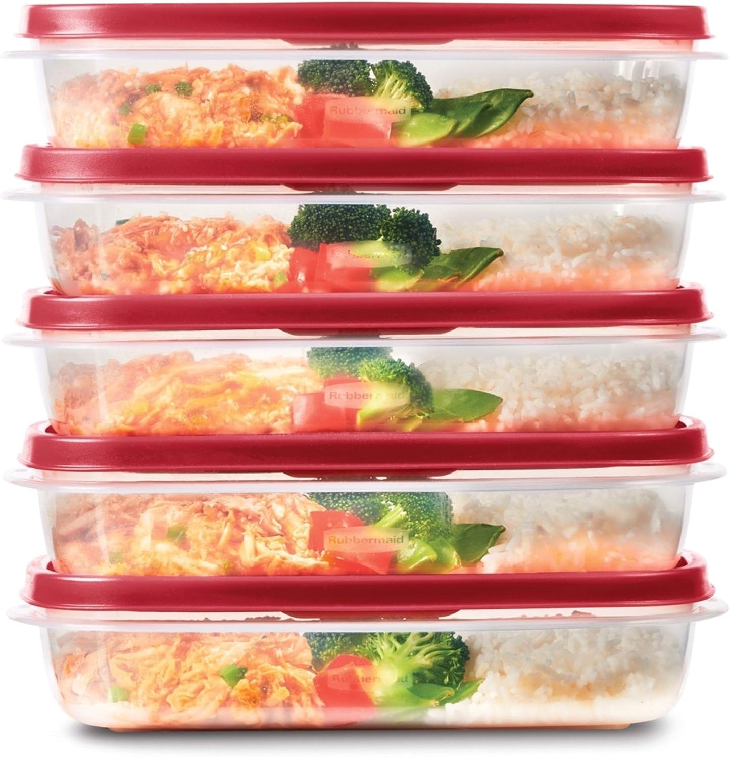 Rubbermaid EasyFindLids Meal Prep Containers - 5.5 Cup Size in Vibrant Red for Convenient Storage