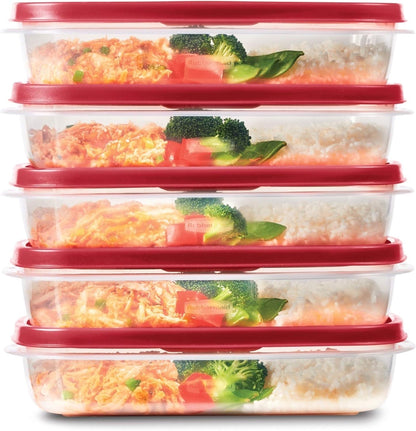 Rubbermaid EasyFindLids Meal Prep Containers - 5.5 Cup Size in Vibrant Red for Convenient Storage