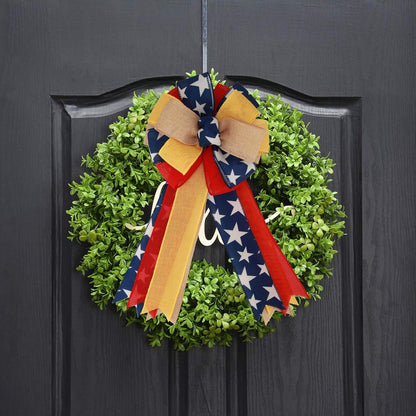 Meseey Patriotic Bow Set - Large Red & Blue Ribbon Bows for 4th of July Decorations | Holiday Wreaths
