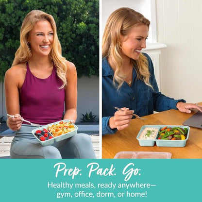 Bentgo - 20-Piece Reusable Meal Prep Containers | 2-Compartment, BPA-Free, Microwave & Dishwasher Safe (Mint)