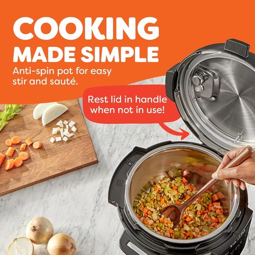 Instant Pot 6QT RIO - 7-in-1 Multi-Cooker with Pressure Cooking, Slow Cooking & More - Black, 6 Quarts