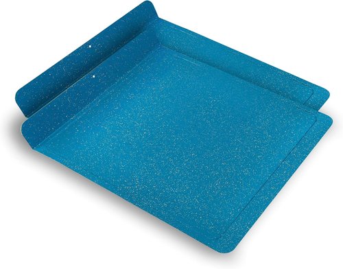 CasaWare Large Flat Baking Cookie Sheet - 12.5 x 14-Inch with 1.5-Inch Handle | Ceramic Non-Stick Coating in Blue Granite