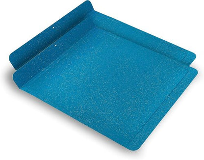 CasaWare Large Flat Baking Cookie Sheet - 12.5 x 14-Inch with 1.5-Inch Handle | Ceramic Non-Stick Coating in Blue Granite