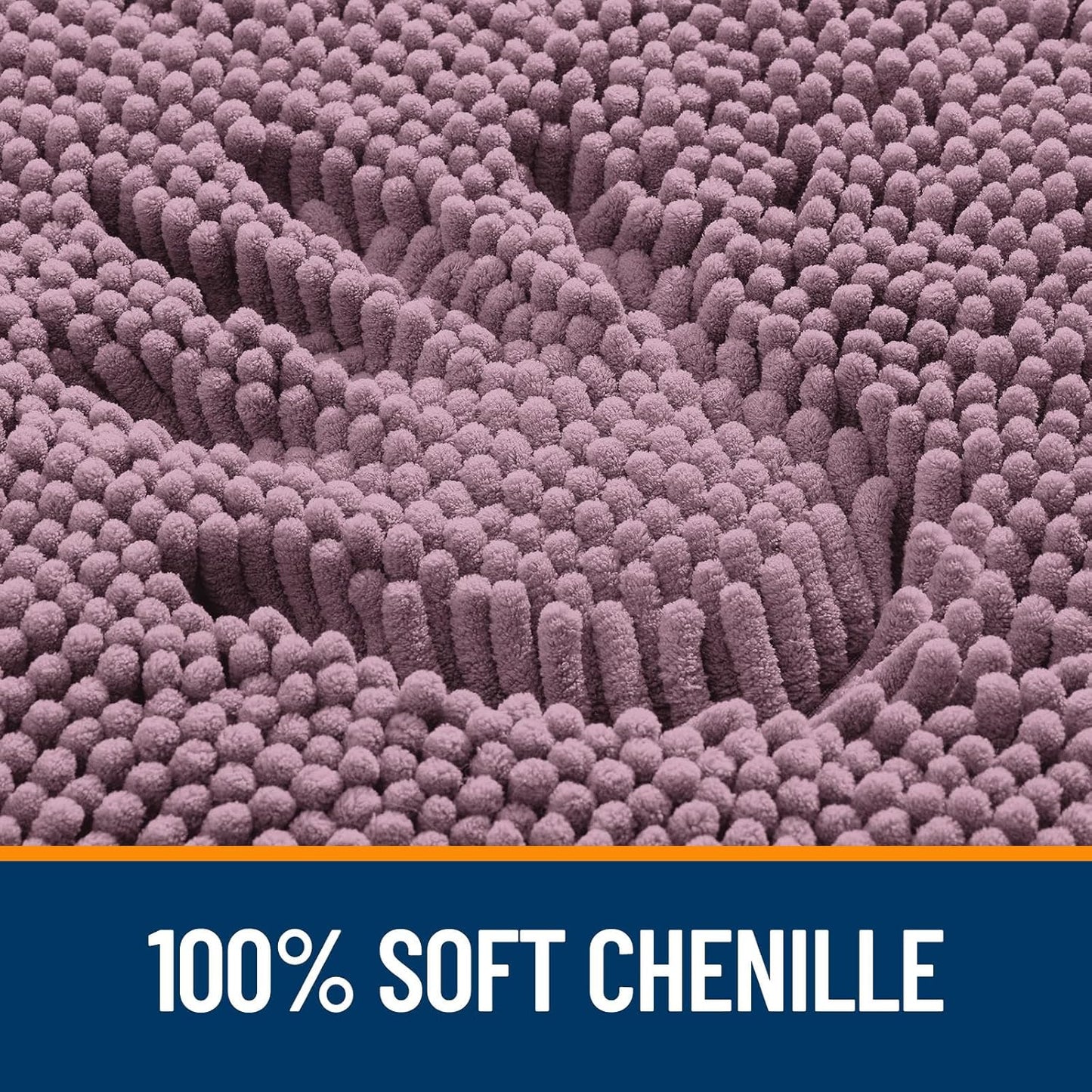 OLANLY Large Bath Rugs - Extra Soft Chenille | Quick Dry, Machine Washable, 50x30, Deep Plum