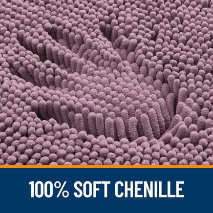 OLANLY Large Bath Rugs - Extra Soft Chenille | Quick Dry, Machine Washable, 50x30, Deep Plum