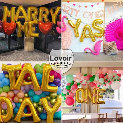 Lovoir 40 Inch Jumbo Gold Letter K Balloon - Mylar Foil Helium Decoration for Birthday Parties