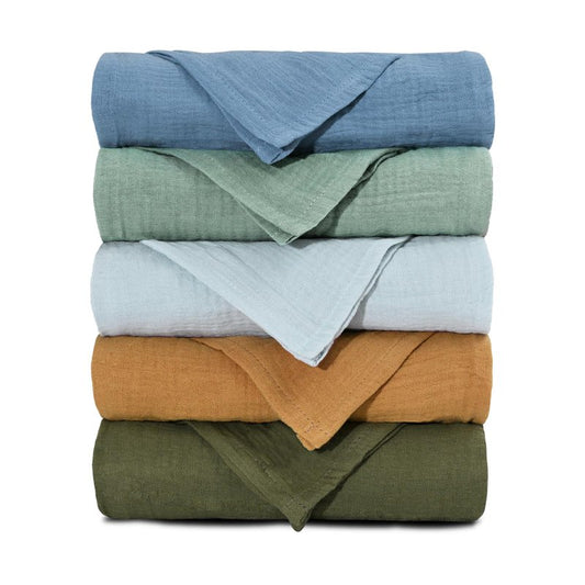 Muslin Receiving Blankets, Neutral Blanket Swaddling for Newborn Boys and Girls, 5 Pack Breathable and Skin-Friendly Swaddle Wrap for Infant Baby (Bright Colors)