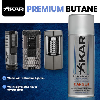 XIKAR PUROFINE Premium Butane Fuel Refill - Ultra Refined Culinary Butane (400ml) | 0 Impurities, 2 Pack