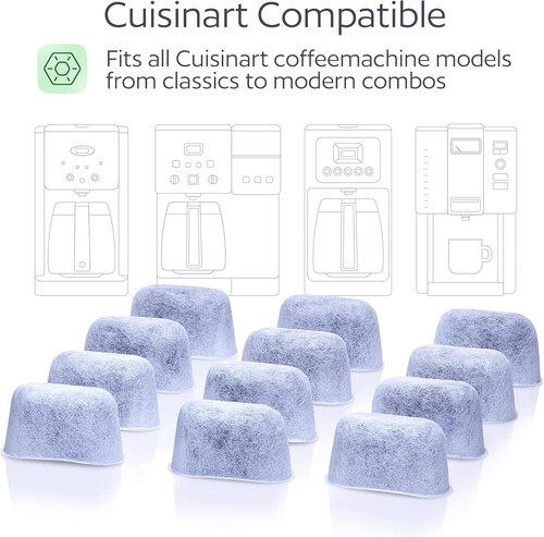 GoodCups 12-Pack Water Filters for Cuisinart Coffee Makers - Premium Charcoal Replacement Filters