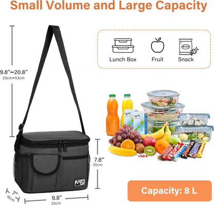 Tirrinia Insulated Lunch Bag - Leakproof Soft Cooler for Adults & Kids | Charcoal Color, Perfect for Work, School & Picnics