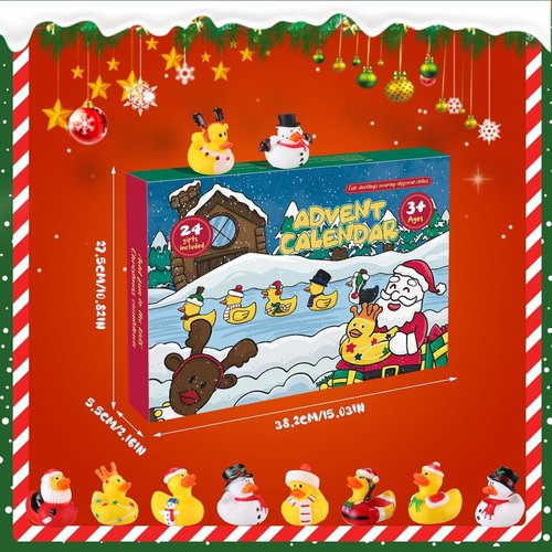 Advent Calendar 2025 - 24 Days of Fun Rubber Duck Set for Kids | Perfect Christmas Gifts for Ages 3-6