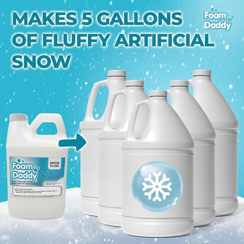 FoamDaddy Snow Machine Liquid Concentrate - Creates 5 Gallons of Realistic Snow - Safe & Hypoallergenic - 32 oz