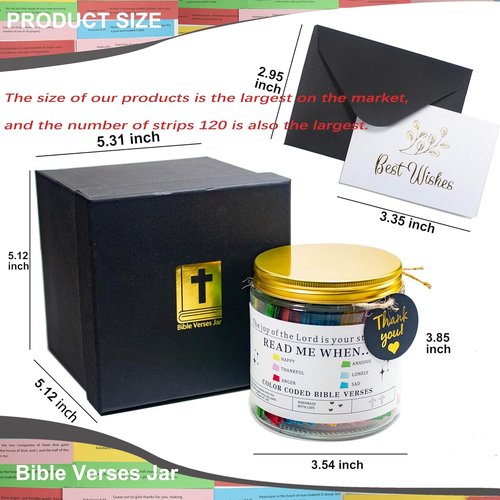 Bible Verse Jar (KJV) - 120 Inspirational Scripture Cards | Perfect Christian Gifts for Kids & Adults