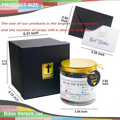 Bible Verse Jar (KJV) - 120 Inspirational Scripture Cards | Perfect Christian Gifts for Kids & Adults