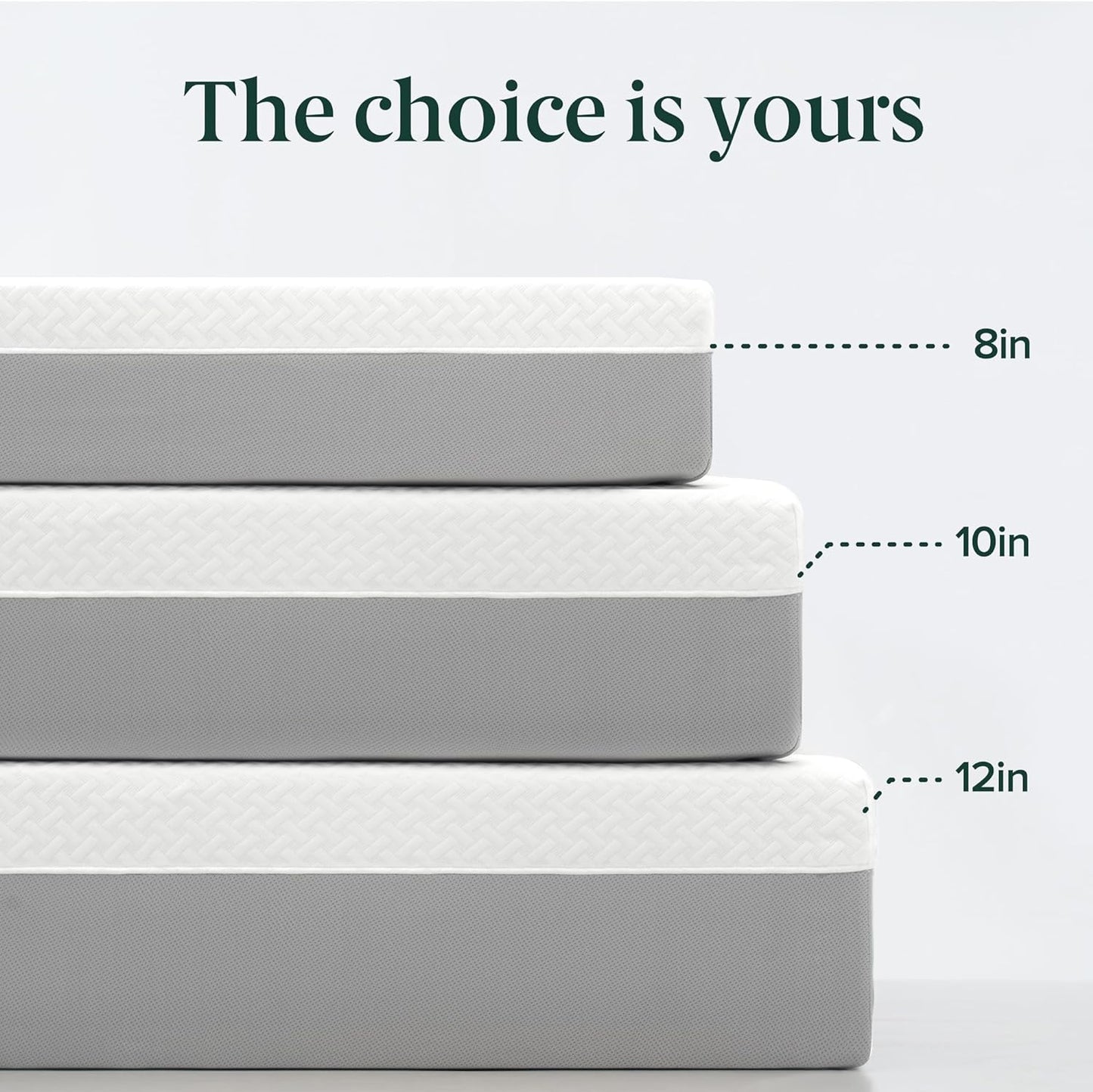 Zinus 12 Inch Green Tea Essential Memory Foam Mattress - Queen Size, Breathable & Fiberglass Free