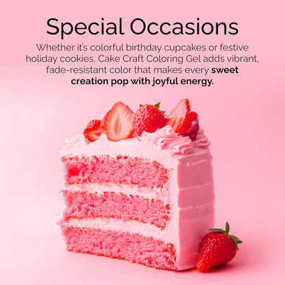 Cake Craft Coloring Gel Kit - 12 Vibrant Edible Colors for Icing, Fondant, Cake Batter & Cookies