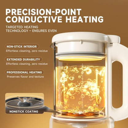 Bovoey Nut Milk Maker,8 in 1 New Upgrade Soy Milk Maker Automatic for Almond,Oat,Plant-Based Milk and Non-Dairy Beverages,42oz Almond Milk Maker Machine with Delay Start/Self Clean/Boil Water