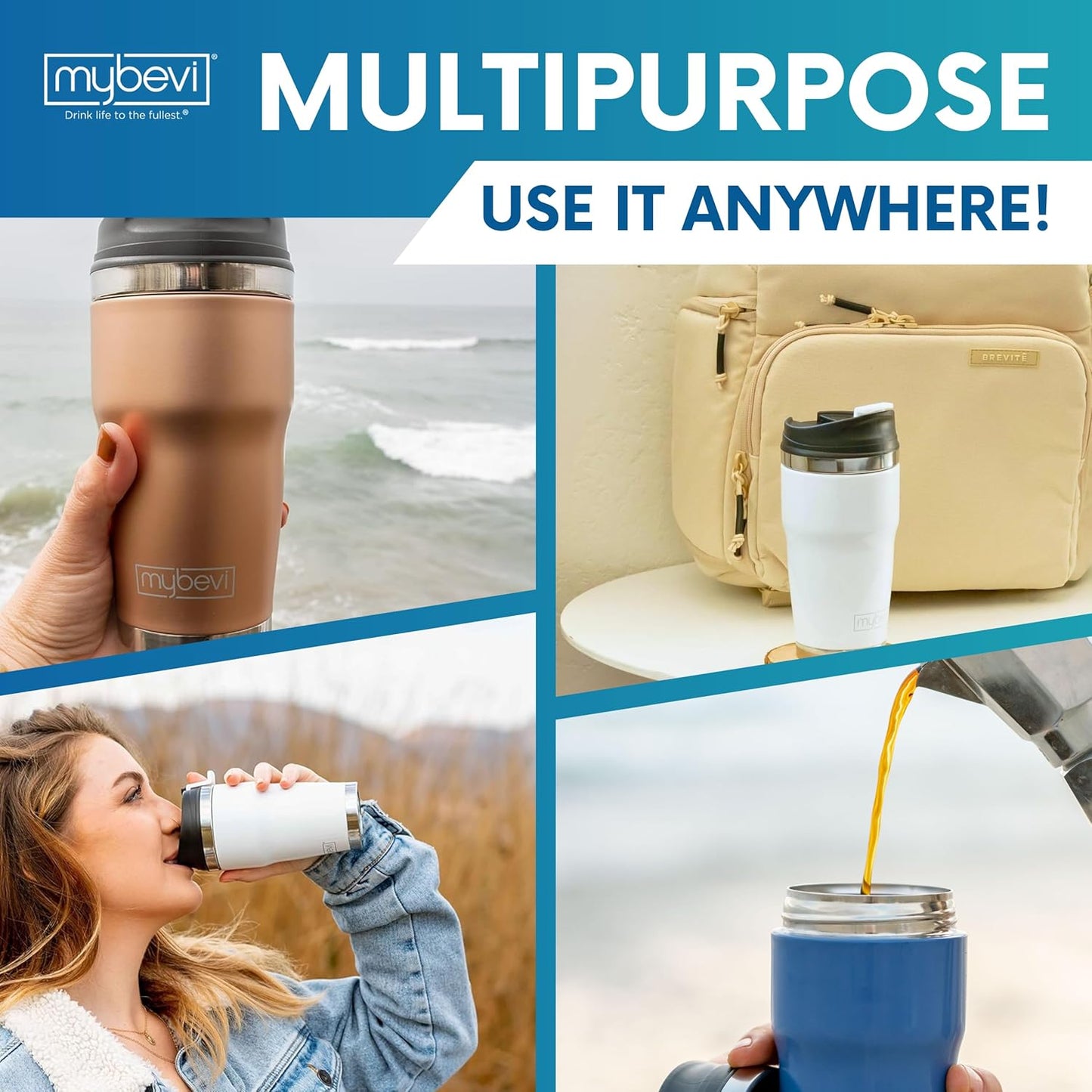 Retro Wave Insulated Tumbler - Triple-Layer Vacuum Stainless Steel Coffee & Tea Travel Cup | 12 oz Matte Turquoise, Spill-Resistant Lid