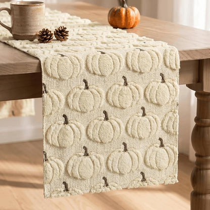 Beige Faux Fur Table Runner 13x72 Inch - Artoid Mode Variation Beige+13" x 72"