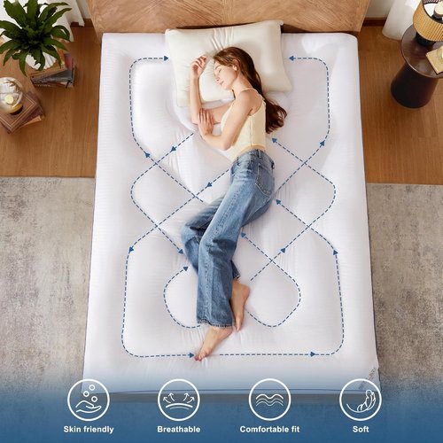 BEDLORE Queen Mattress Topper - Thick Pillow Top for Back Pain Relief | Soft Mattress Pad with Deep Pockets (6-18 Inch)