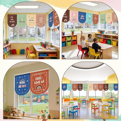 8 Pack Welcome Classroom Curtains - Velvet Panels 23.6 x 31.5 in