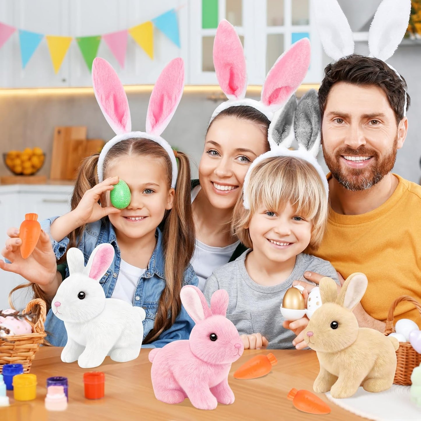 Realistic Bunny Toy for Kids - Interactive Hopping Rabbit with Sounds | Electric Brown Stuffed Animal