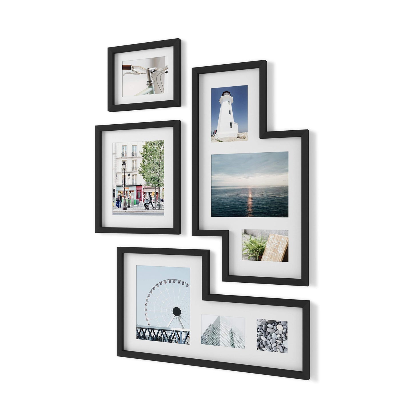 Umbra Mingle Gallery Collage Picture Frame Set, Black