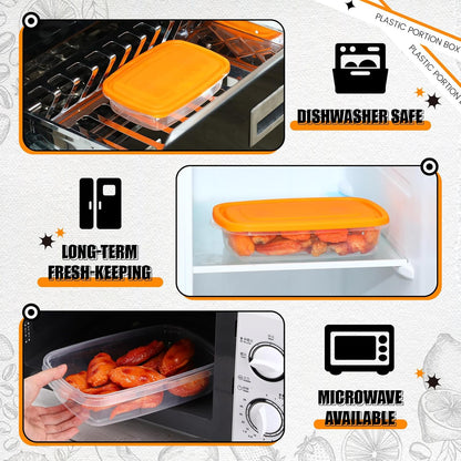 Qinyoung 18-Piece Plastic Food Storage Container Set - 33 Oz | Stackable, Microwave & Dishwasher Safe (Orange)