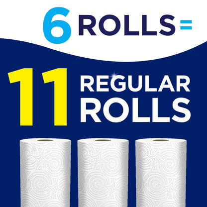 Sparkle Pick-A-Size Paper Towels, 6 Rolls = 11 Regular Rolls, Everyday Value Paper Towel With Full And Half Sheets
