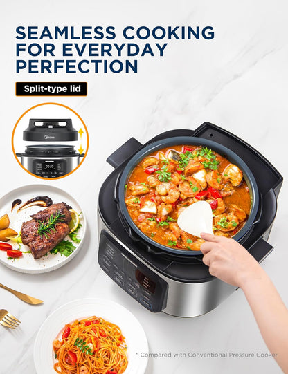 Midea WideMax 12-in-1 Electric Pressure Cooker - 6.5 Quart Multi-Functional with 12 Presets