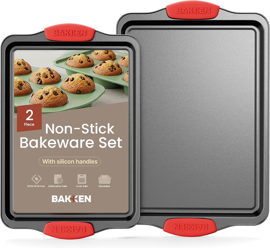 Skiennix Nonstick Carbon Steel Bakeware Set - Professional Quality Baking Trays | PFOA-Free Medium & Large Pans