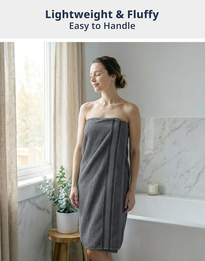 LANE LINEN 100% Mercerized Cotton Bath Towels Set - 18 Soft Towels for Spa & Home | Durable, Zero Twist, Cool Grey