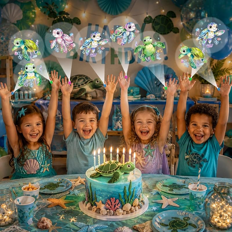 36Pcs Sea Turtle LED Finger Lights - Ocean Animal Party Favors