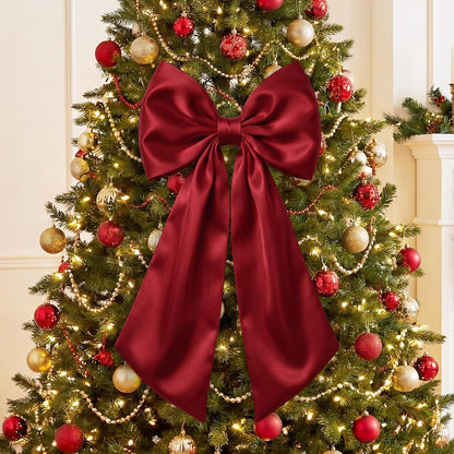 Suncalla Large Burgundy Satin Bows - 3 Pcs 2 FT Wall Decorations for Weddings, Parties & Events