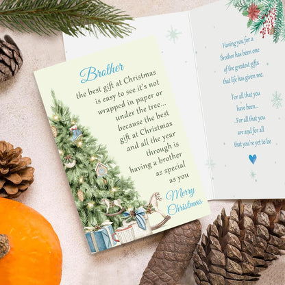 Regine Switzerland Funny Christmas Card for Brother - Heartfelt Xmas Gift from Sister | Sweet Holiday Message