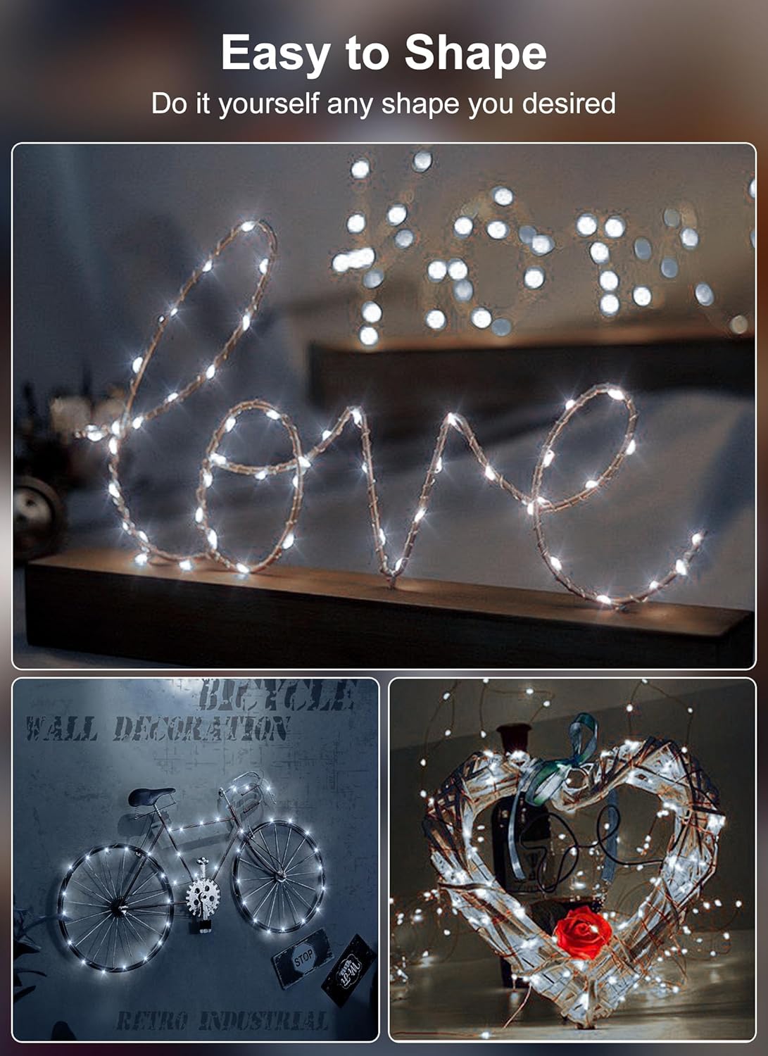 33Ft 100LED Outdoor String Lights - Pure White Fairy Lights with Remote | Waterproof Twinkle Lights for Indoor & Outdoor Decor