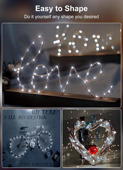 33Ft 100LED Outdoor String Lights - Pure White Fairy Lights with Remote | Waterproof Twinkle Lights for Indoor & Outdoor Decor