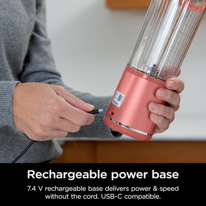Ninja Blast Portable Blender - Cordless 18oz Personal Blender for Smoothies & Shakes | BPA Free, USB-C Rechargeable, Red Clay