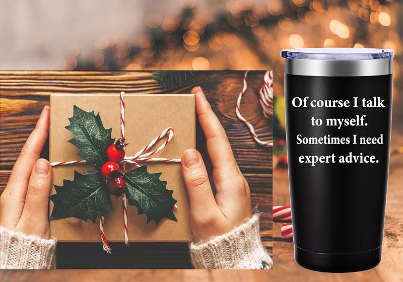 Of Course I Talk To Myself 20oz Travel Mug - Black (Variation: Black) Funny Gift
