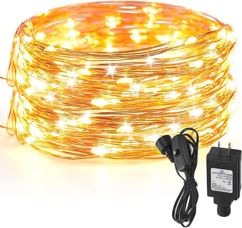 Ariceleo Fairy Lights - 33 Ft. Waterproof 100 LED Copper Wire String Lights | Warm White for Indoor/Outdoor Decor