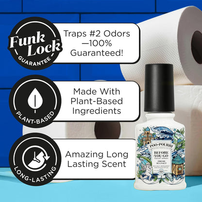 Poo-Pourri Before-You-Go Toilet Spray - Fresh Sea Salt Scent | Plant-Based Odor Deodorizer, 4 Fl Oz