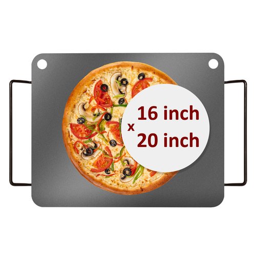 Colenza Pizza Steel for Oven 16 x 20, Heavy-Duty Pizza Baking Steel For Oven with Handles for Crispy Crust for Oven and Grill, Ideal for Sourdough Bread, 16 inch x 20 inch