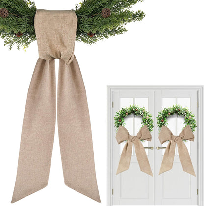 Rustic Wreath Sash by [Brand Name] - 2 Pcs 55.5 Inch Blank Sash for Farmhouse Decor | Perfect for Embroidery