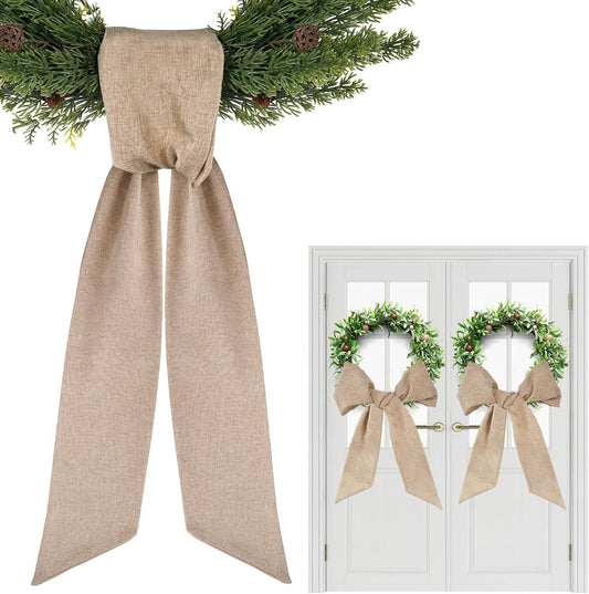 Rustic Wreath Sash by [Brand Name] - 2 Pcs 55.5 Inch Blank Sash for Farmhouse Decor | Perfect for Embroidery