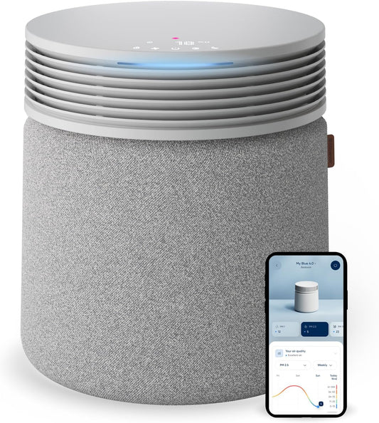Blueair Blue Signature Air Purifier - HEPASilent Filtration for Large Rooms up to 3,385 Sq Ft | Smart WiFi & Quiet Operation