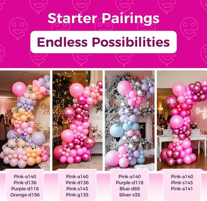 Bezente Pearl Pink Balloons - 100 Pack 12-Inch Round Latex Balloons for Baby Girl Parties & Celebrations