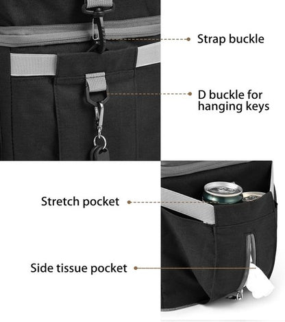 EXLIFBAG Insulated Lunch Box - Double Deck Leakproof Cooler for Adults | Adjustable Shoulder Strap, Black