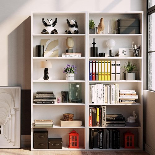 IRONCK 6-Tier Floor Standing Bookshelf - 70-Inch Tall Storage Shelves for Home Office & Living Room