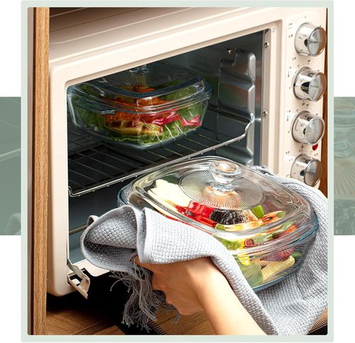 Maxcheck Glass Casserole Dish Set - 2 Pieces with Lids | Oven Safe 0.8L & 1.5L for Baking & Cooking