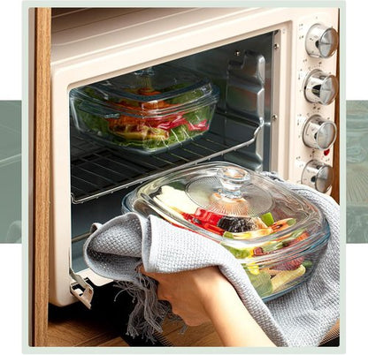 Maxcheck Glass Casserole Dish Set - 2 Pieces with Lids | Oven Safe 0.8L & 1.5L for Baking & Cooking